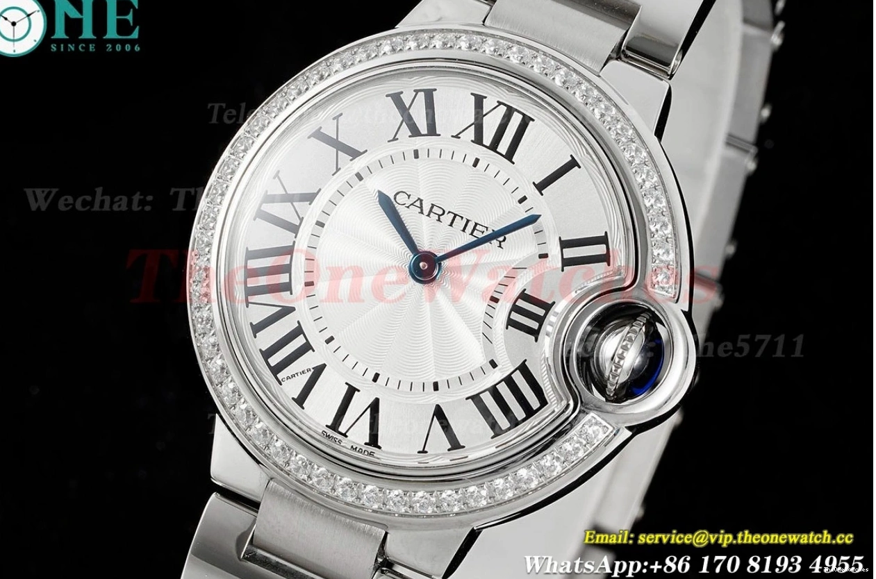 Ballon Dia 33mm White De Bleu SS SS Dial Quartz Cartier AF 0417